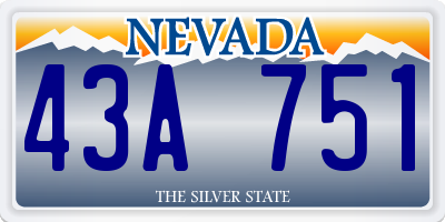 NV license plate 43A751