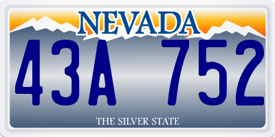 NV license plate 43A752