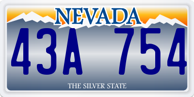 NV license plate 43A754