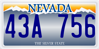 NV license plate 43A756