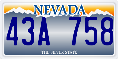 NV license plate 43A758