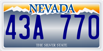 NV license plate 43A770