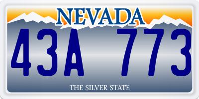 NV license plate 43A773