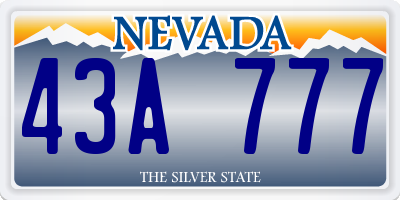 NV license plate 43A777