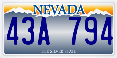 NV license plate 43A794