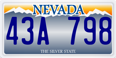 NV license plate 43A798