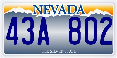 NV license plate 43A802