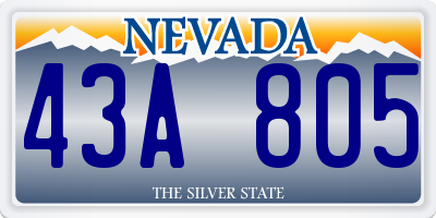 NV license plate 43A805