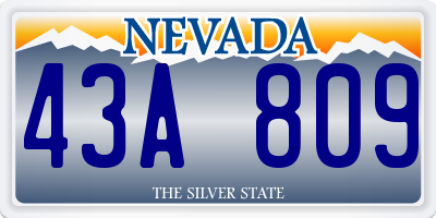 NV license plate 43A809