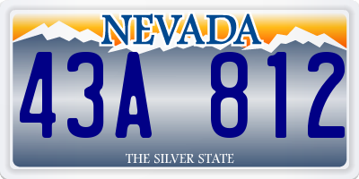 NV license plate 43A812