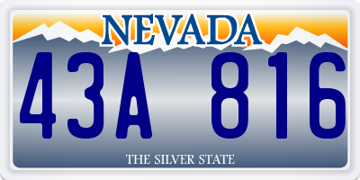 NV license plate 43A816