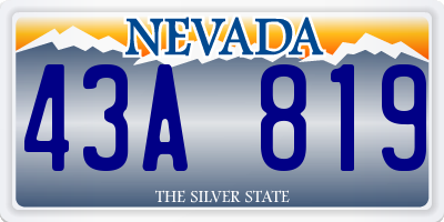 NV license plate 43A819