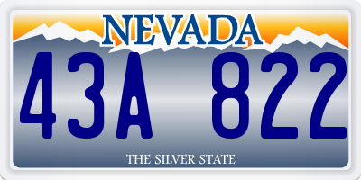 NV license plate 43A822