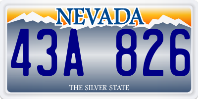 NV license plate 43A826
