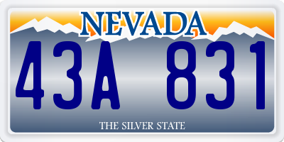 NV license plate 43A831