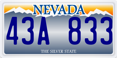 NV license plate 43A833