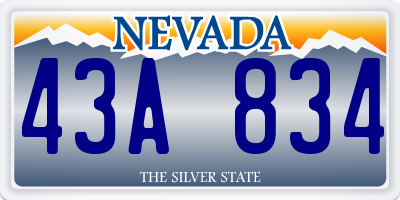 NV license plate 43A834