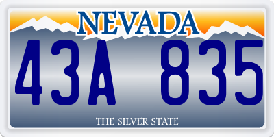 NV license plate 43A835