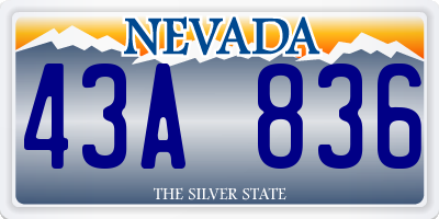 NV license plate 43A836