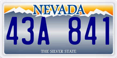 NV license plate 43A841