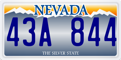 NV license plate 43A844