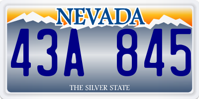 NV license plate 43A845