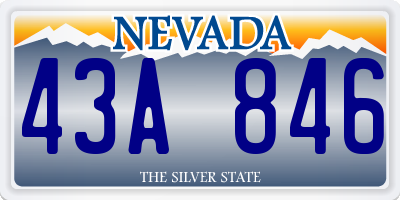 NV license plate 43A846