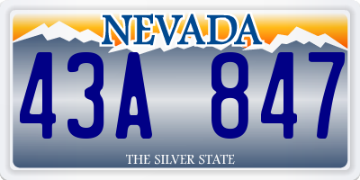 NV license plate 43A847