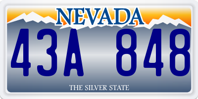 NV license plate 43A848