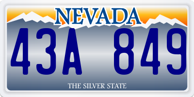 NV license plate 43A849