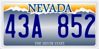 NV license plate 43A852