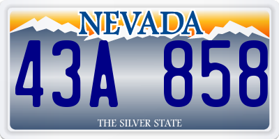 NV license plate 43A858