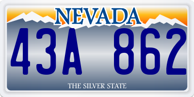 NV license plate 43A862