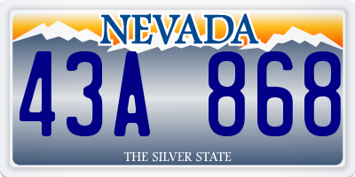 NV license plate 43A868