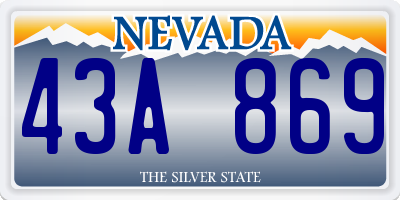 NV license plate 43A869