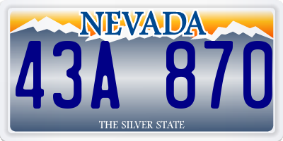 NV license plate 43A870