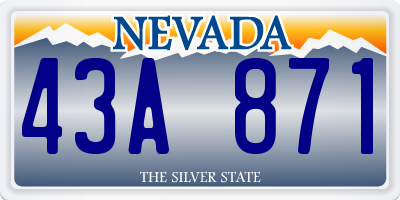 NV license plate 43A871