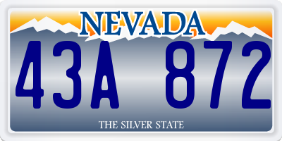 NV license plate 43A872