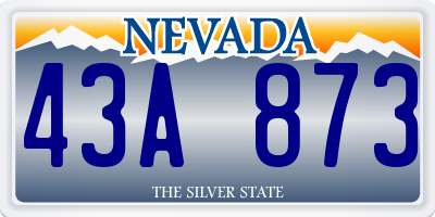 NV license plate 43A873