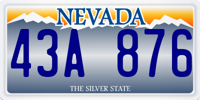 NV license plate 43A876