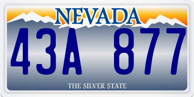 NV license plate 43A877