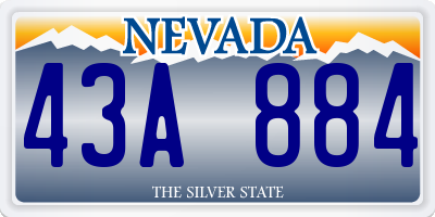 NV license plate 43A884