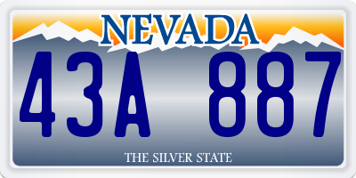 NV license plate 43A887