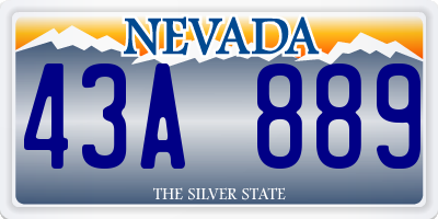 NV license plate 43A889