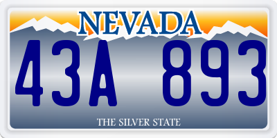 NV license plate 43A893