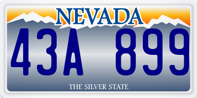 NV license plate 43A899