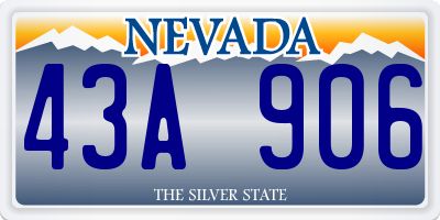 NV license plate 43A906