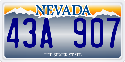 NV license plate 43A907