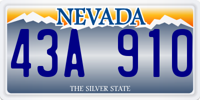 NV license plate 43A910