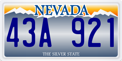 NV license plate 43A921